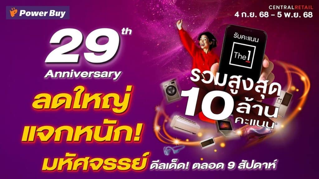 MAY PR 2025 08 27 114452 เพาเวอร์บาย ในเครือเซ็นทรัล รีเทล ครบรอบ 29 ปี เปิดเกมรุกสู่ Tech Retailer ชูกลยุทธ์ “P.O.W.E.R.” สร้างโซลูชันไลฟ์สไตล์อัจฉริยะ ผนึกพันธมิตรดันธุรกิจเติบโตอย่างยั่งยืนา