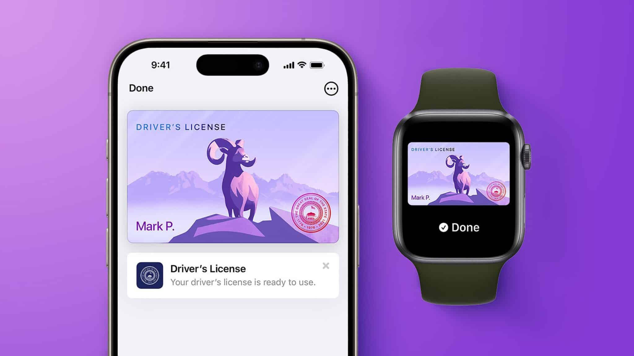 ใบขับขี่ดิจิทัล Apple Wallet